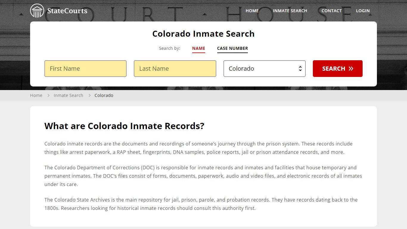 Colorado Inmate Search, Prison and Jail Information - StateCourts